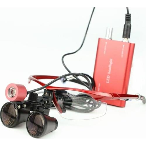 2.5/3.5X Magnifying Glasses Binocular Medical Magnifier Surgical Dental Loupes+3W Headlight Headlamp Plastic Surgery Pet Clinic
