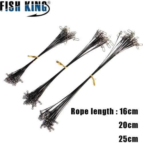 20pcs 16/20/25cm Fishing Line Anti-bite Steel Wire Leader Leashes With Baitholder Hook Fishing Lure Accessories Pike Bass