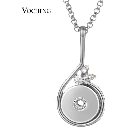 2019 New Ginger Snap Button Water Drop Pendant Metal Snaps Necklace fit 18/20mm Snap Button Charms Vocheng Snap Jewelry NN-726