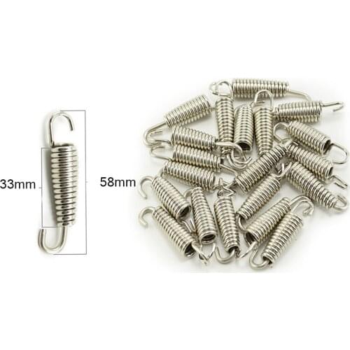 6 Pcs/lot 58mm Stainless Steel Spring Rotatable Motorcycle Exhaust Mounting Welding Fastener Accessories