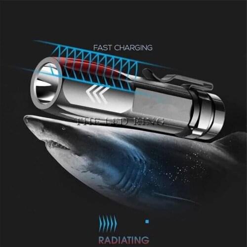 6000LM Powerful Flashlight T6 LED Flashlight USB Rechargeable Torch Flashlight Handy Torch with Built-in Battery USB Cable