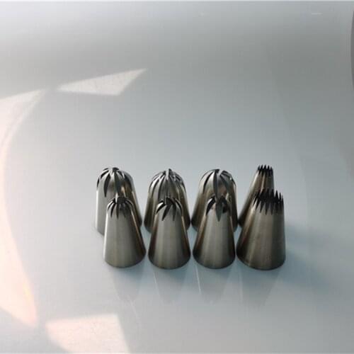 8 pcs Flower Icing Nozzles Stainless Steel Pastry Tube Cream Icing Piping Tips Nozzle Fondant Cake Decorating Tools