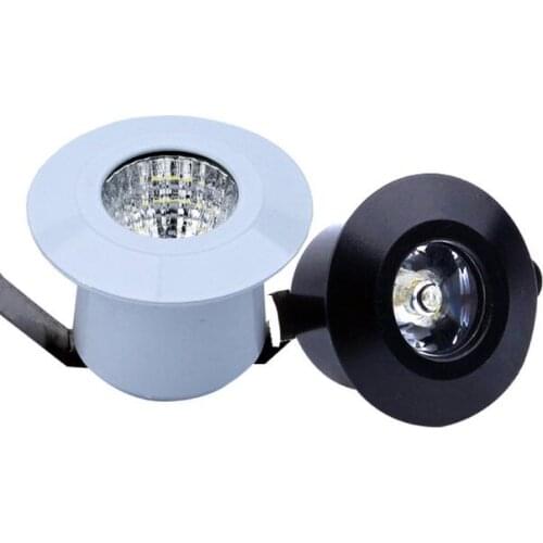 White Black 1W 3W LED Spotlights Mini led ceiling cob Downlight AC85-265V lighting bulb for cabinet counter showcase with Driver