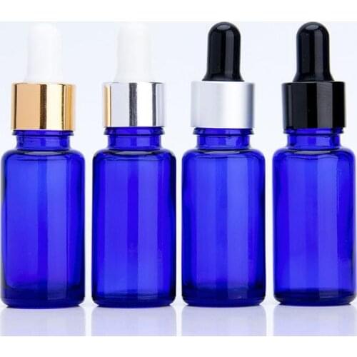 15ml blue Glass dropper bottles With Black Gold Caps Eye Dropper Oil Drop Aromatherapy Packing Bottles 780pcs/lot SN278