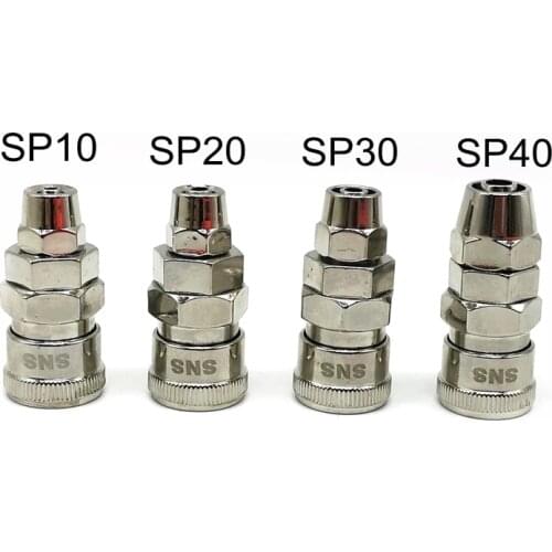 1PCS Hight Quality SP40 SP30 SP20 SP10 Quick Coupler Plug Socket Connector Pneumatic Fittings For 12mm 10mm 8mm 6mm Tube