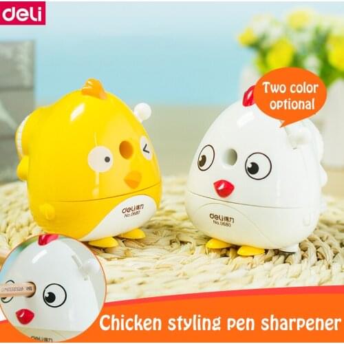 Deli 0680 Little chilk pencil sharpener Cartoon cute children student pencil sharpener