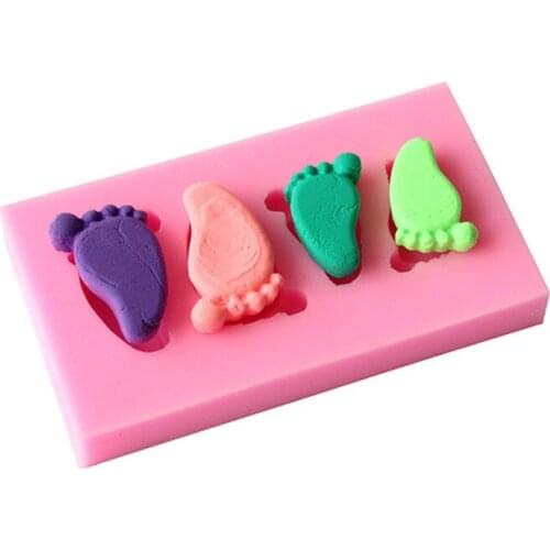 Delidge 1 pc Baby Feet Shape Cake Moulds Silicone 3D Feet Fondant Chocolate Candy Jelly Decoration Fondant Mould Foot Molds