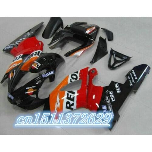 Dor-ABS Fairing Kit for YZF R1 00-01 red black white YZF-R1 2000-2001 YZF1000 1000 YZFR1 00 01 2000 2001 D