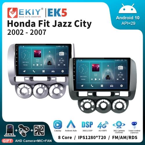 EKIY IPS 1280*720P Multimedia Video Player For Honda Fit Jazz 2004 2005 2006 2007 Android All-in-One Radio Receiver Head Unit BT