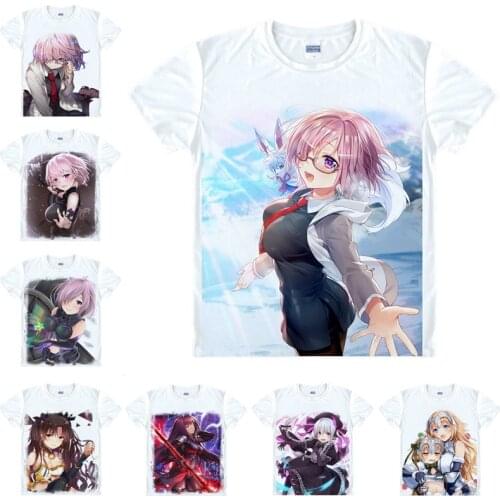 Coolprint Motivs hentai Shirt Fate Grand Order T-Shirts Multi-style Short Sleeve Saber Mash Kyrielight Anime Cosplay Shirts