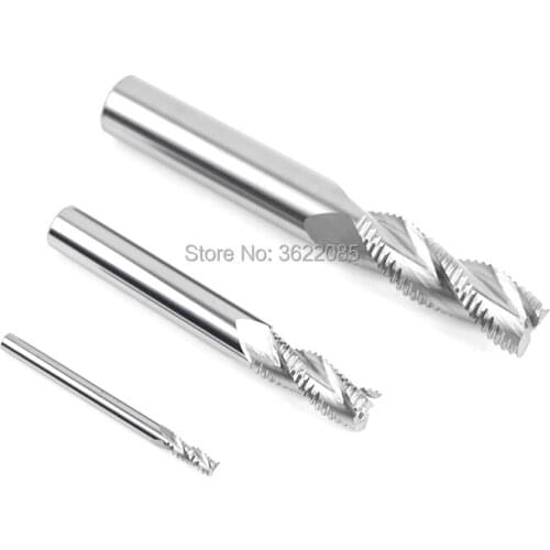 KLOT Solid Carbide Roughing End Mill 3 4 5 6 8 10 12 14 16 18 20mm For Aluminum 3-Flute CNC HRC50