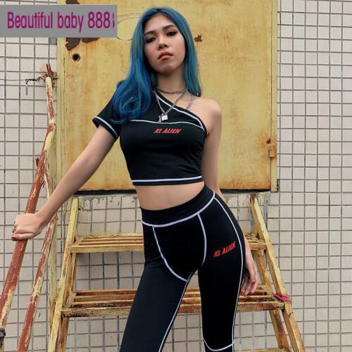 Nibber spring black Milk silk stretch sportswear 2two pieces women sets short sleeve crop top leggings suit Basic Jogging mujer