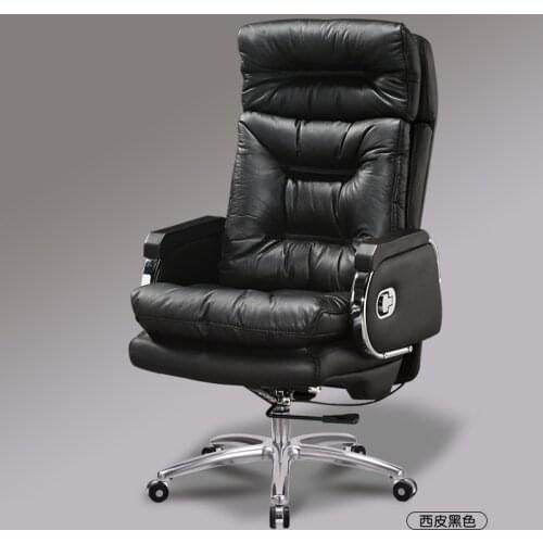 Fashion Minimalist Modern Boss Chair Computer Home Office Chair Simple Study R Executive Leather Massage Swivel Chair Metal