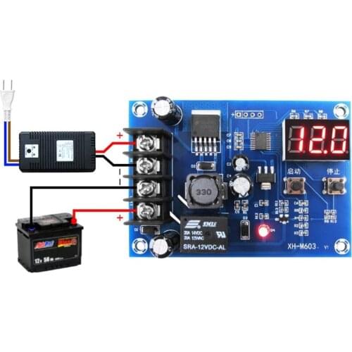 Low Voltage Disconnect Module LVD Digital Display On Off Relay Charge Controller for 12V 24V Battery