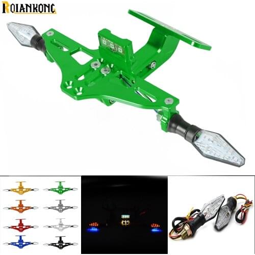 Motorcycle Adjustable Angle Aluminum License Number Plate Frame For KAWASAKI NINJA 1000/ZX6R/ZX6RR/ZX9R/ZX10R/ZX12R ZX-6R