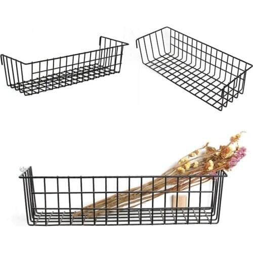 Wall Decoration Iron Frame Hanging Rack Wall Display Sundries Storage Bathroom Shelves Multi-function Mesh Wire Metal Wall Shelf