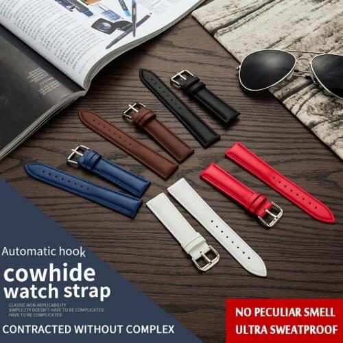 Genuine Cow Leather Strap Watch Bracelet With Buckle Greasedleather Watch band 14mm 15mm 16mm 17mm 18mm 19mm 20mm Watchband