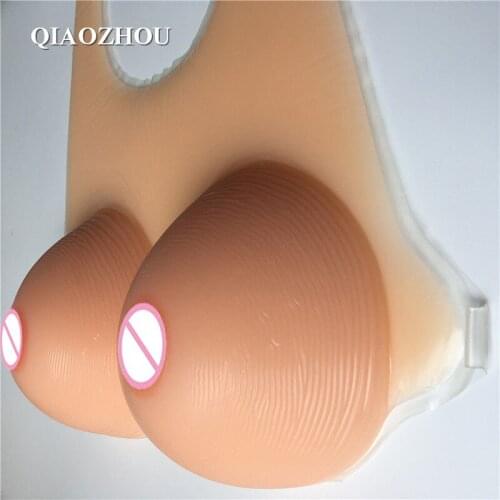 4600g neckerchief fake silicon breasts drag queen artificial boob one piece with bra strap