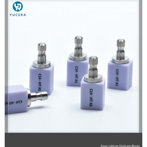 Glass Ceramic and Yucera C14-HT/LT(5 pieces) for dental lab CAD/CAM and Sirona Roland and Imes-icore Lithium dislicate blocks