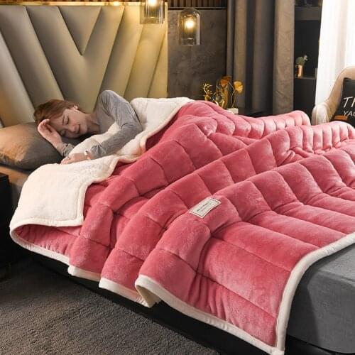 Super Warm Blanket Luxury Thick Blankets For Beds Winter Fleece Lamb Cashmere Throw Blanket Adult Bed Cover Home Textile