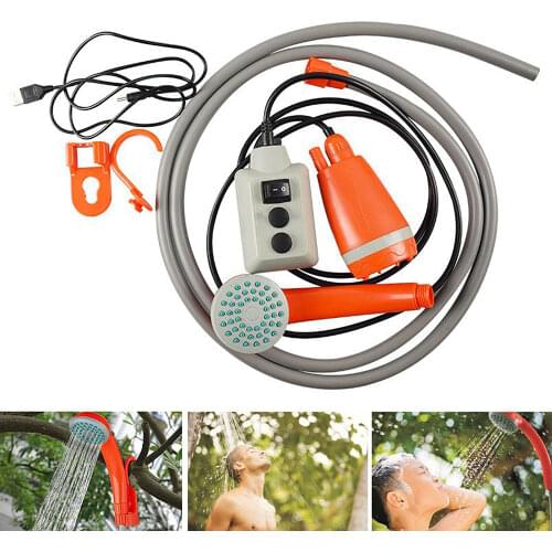 Outdoor Camping Shower Portable Camping Shower Pump Rechargeable Shower Head Water Pump Washer for Camping Hiking Traveling