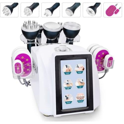 6 In 1 Vacuum Unoisetion Cavitation 2.0 RF Lipolaser Weight Loss Body and Face Slimming Machine