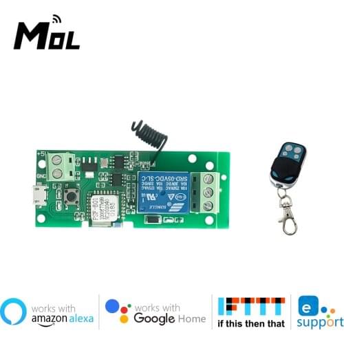 EWeLink Smart Remote Control Wifi wireless Switch Module 1CH DC5V-433 Remote Inching Self-locking RF Receive 10A Relays