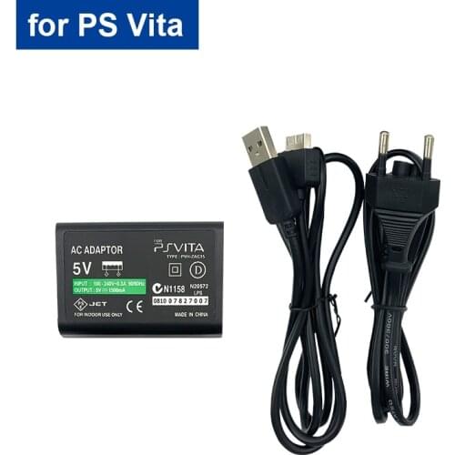 High Quality AC adapter For PSVITA PSV power adapter with USB cable Charger adapter for ps vita US plus EU plus