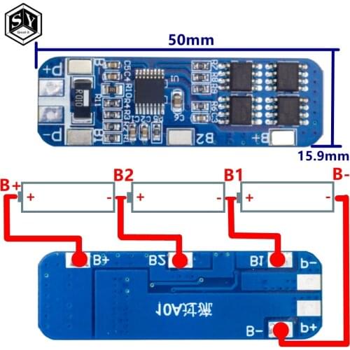 GREAT IT 3S 12V 18650 10A BMS Charger Li-ion Lithium Battery Protection Board Circuit Board 10.8V 11.1V 12.6V Electric