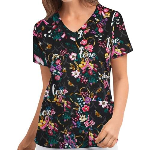 Womens Short Sleeve V-Neck Casual Tee T-Shirt Tops Flowers butterflys Printing Casual Lovely Girls Daily All-match T-Shirt