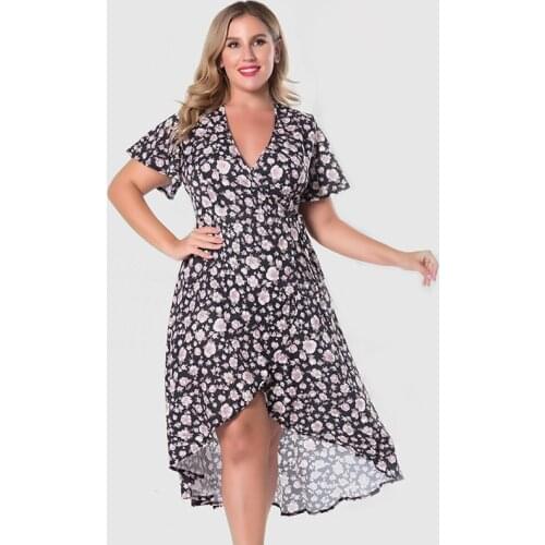 L-4xl Summer WomenS Dress 2021 Floral Print Dress Long Vintage Maxi Party Beach Women Dresses Light Prom Large Plus Size Curv
