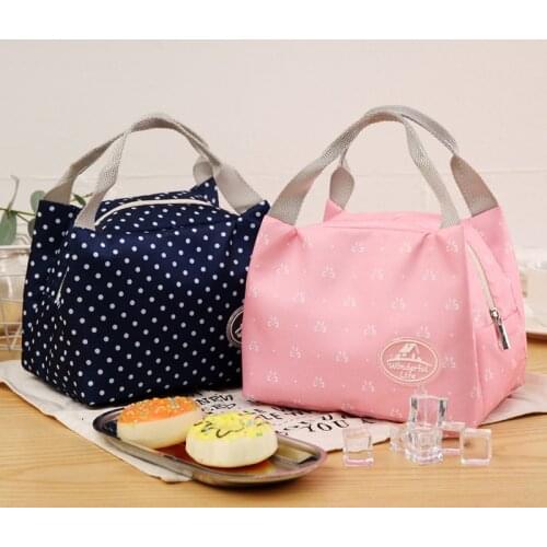 1PCs Lunch Bag Insulated Cold Stripe Picnic Carry Case Thermal Portable Lunch Box Bento Pouch Lunch Container Food Storage Bags