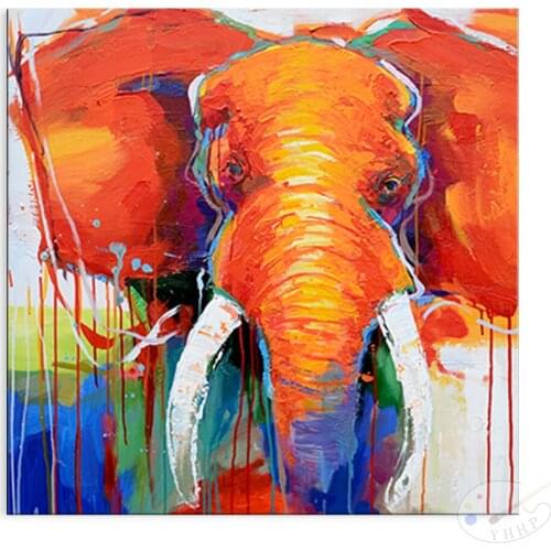 100% Handmade Large Size Animal Elephant Oil Painting Canvas Wall decoration Picture For Home Artwork