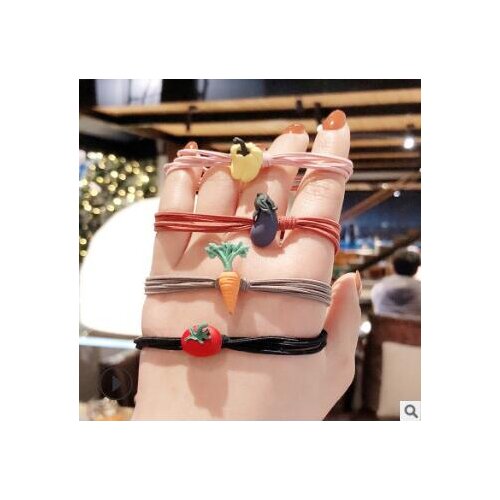 360pcs/lot DIY Multi 4 Layers Vegetables And Fruits Hair Band High Resilience Rubber Bands Hair Styling Tools Accessories HA844