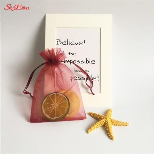 50pcs/batch drawstring organza bag jewelry packaging bag candy wedding bag wholesale gift bag 5z