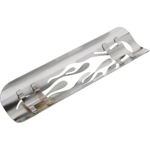 9'' Pierced Chrome Motor Flame Exhaust Muffler Pipe Shield Cover Guard