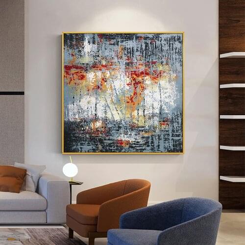 Handmade Texture Abstract Oil Painting On Canvas Modern Canvas Art Decorative Knife Landscape Paintings For Home Wall Decoration