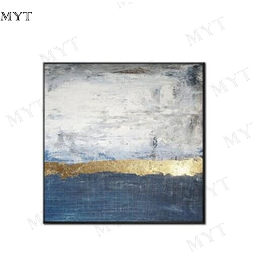 Abstract gray gold line Wall Pictures on Canvas Handpainted Modern Oil Painting Wall Art for living room Home Decor no Framed
