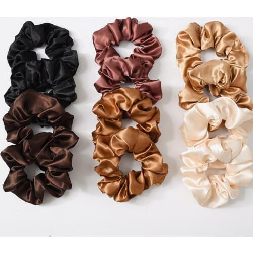 Satin Silk Hair Scrunchies Solid Color Hair Tie Rings Rope Elastic Hair Bands Scrunchy Ponytail Holder Hairbands Accessories New
