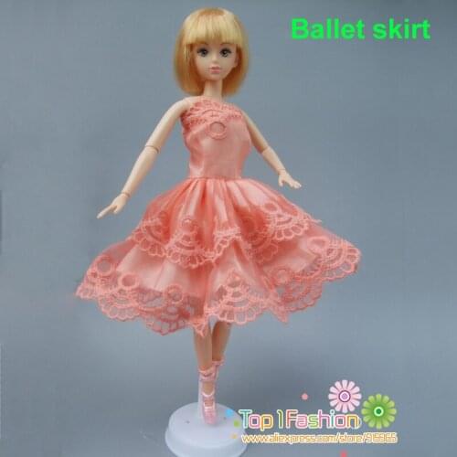 1 Pcs Tutu Ballet Skirt For Barbie Doll short Mini Dress Birthday Gift for baby girl