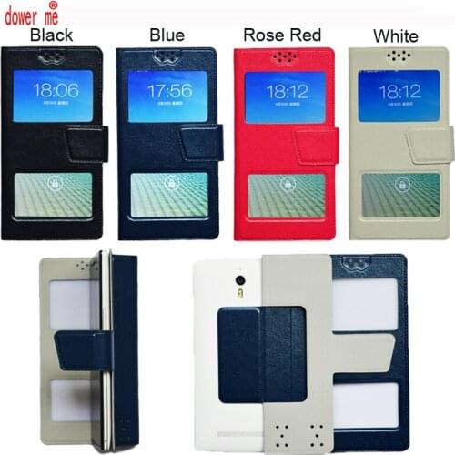 Dower me New Dual Window Universal Flip PU Leather Case Cover For Digma LINX X1 3G Phone In Stock N3