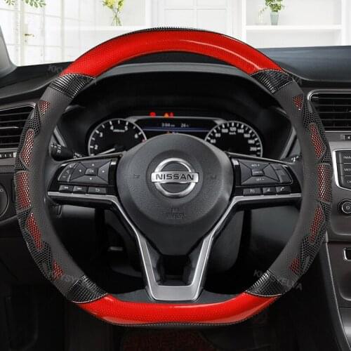 D Shape Car Steering Wheel Cover Non-slip Leather +Carbon Fiber for POLO GOLF 7 Scirocco Suzuki Swift Nissan Rogue High Quality