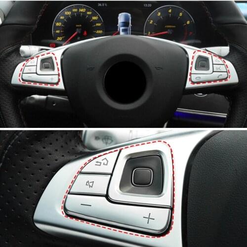 For Mercedes Benz E Class W213 E200 E300 Car Interior Steering Wheel Panel Knob Button Trim Cover Sticker Translucent