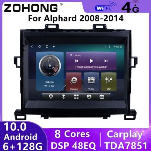 DSP 4G Android 10 For Toyota Alphard H20 Head Unit Car Radio Multimedia Video Player GPS Navigation Autoradio Audio Stereo DVD