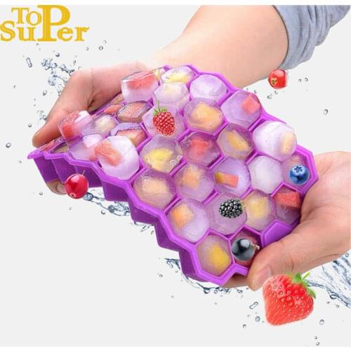 Honeycomb Ice Mould Ice Cube Maker 37 Cells Silicone Mold Food Grade Flexible Silicone Ice Mould Forms For Ice Bar Accessories