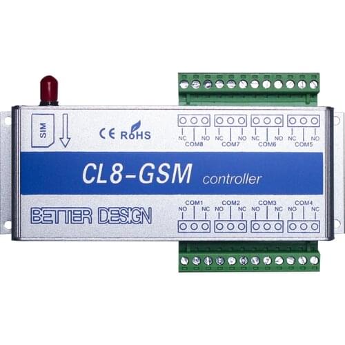 NEW GSM 8Way Relay Controller Smart Home Power Switch SMS Call Temperature Sensor Remote Control Gate Opener Lock Server CL8