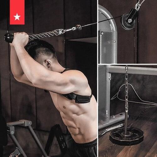 DIY Fitness Pulley Cable System Triceps Biceps Back Forearm Shoulder Wrist another Machine Home Gym Pull down the Attachment