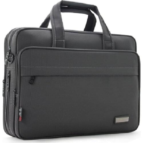 Quality Dark Gray Oxford Business 14 inch Laptop Shoulder Strap Waterproof Travel Men Briefcase
