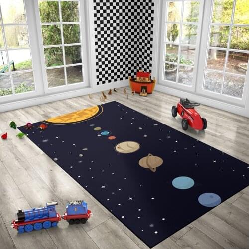 Planet Patterned Carpet ,Non Slip Floor Carpet,Teens Carpet,Kids Carpet,Turkish Rug