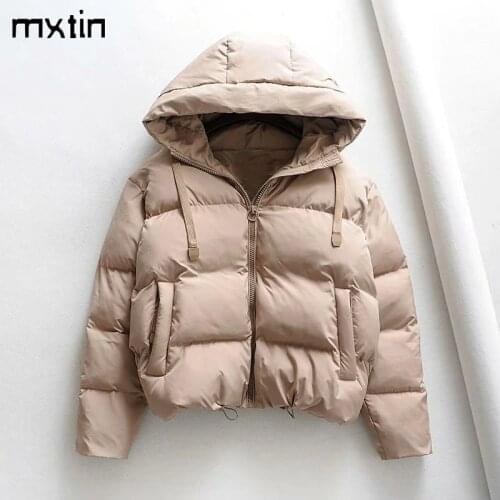 2020 Womens Winter Hooded Coats Womans Cotton Casual Jackets Warm Parkas Female Overcoat Coat Warm Oversized Womens Casual Tops